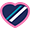 A dark blue heart icon with light blue and white diagonal stripes, symbolizing caring, health, and a kid-friendly environment for Lake Sammamish Kids Dentistry - Pediatric Dentist in Sammamish, WA.